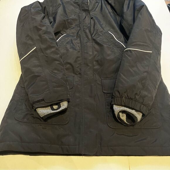 Lands' End Men's Squall Snow Jacket Black w/reflective trim Full Zip Size Medium - Picture 5 of 14